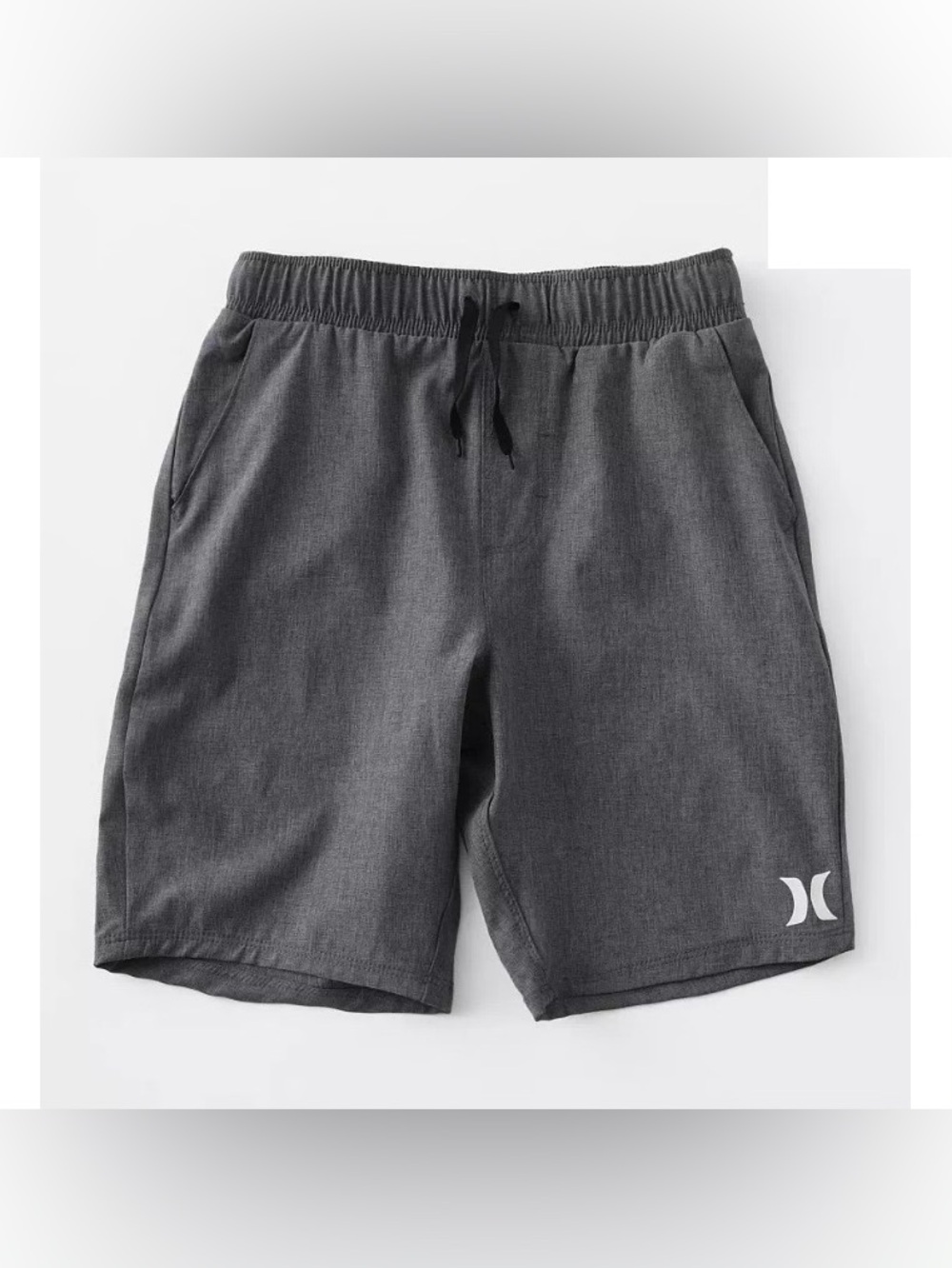 Hurley Gray Stretch Hybrid Pull-On Track Walk Shorts Boys Large (12-13 Yr)